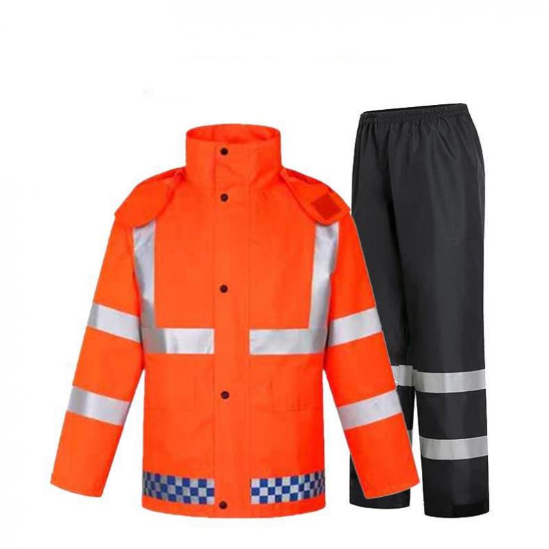 禹顺 01 反光雨衣套装 S（单位：套） 荧光橙
