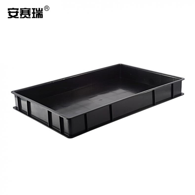 安赛瑞 16348 加厚塑料方盘 450*300*60mm（单位：个） 黑色