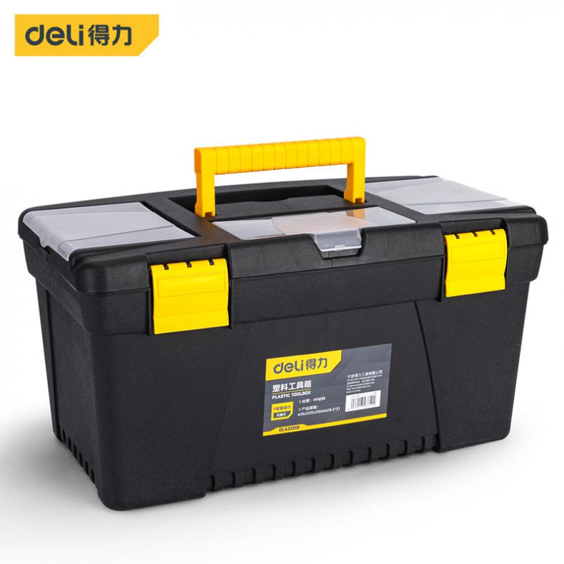得力（deli） DL432018 塑料工具箱 18.5寸（单位：个） 黄黑