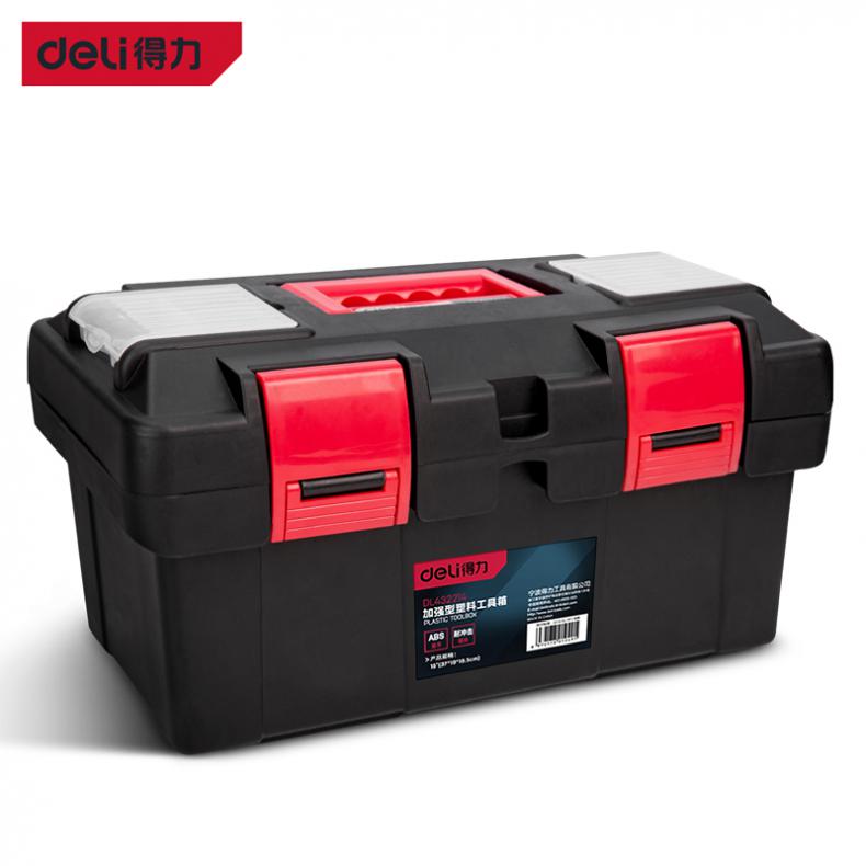 得力（deli） DL432214 加强型塑料工具箱 14寸（单位：个） 红黑