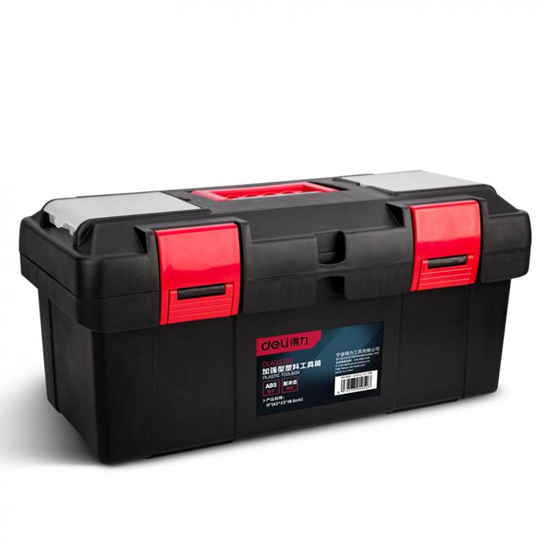 得力（deli） DL432218 加强型塑料工具箱 18寸（单位：个） 红黑