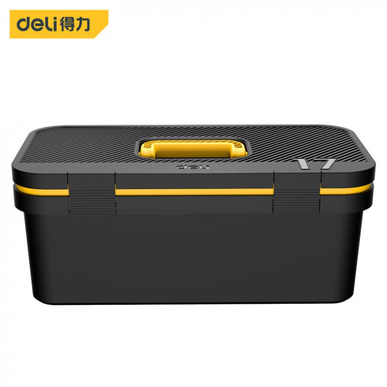 得力（deli） DL432817 家用塑料工具箱 17寸（单位：个） 黄黑