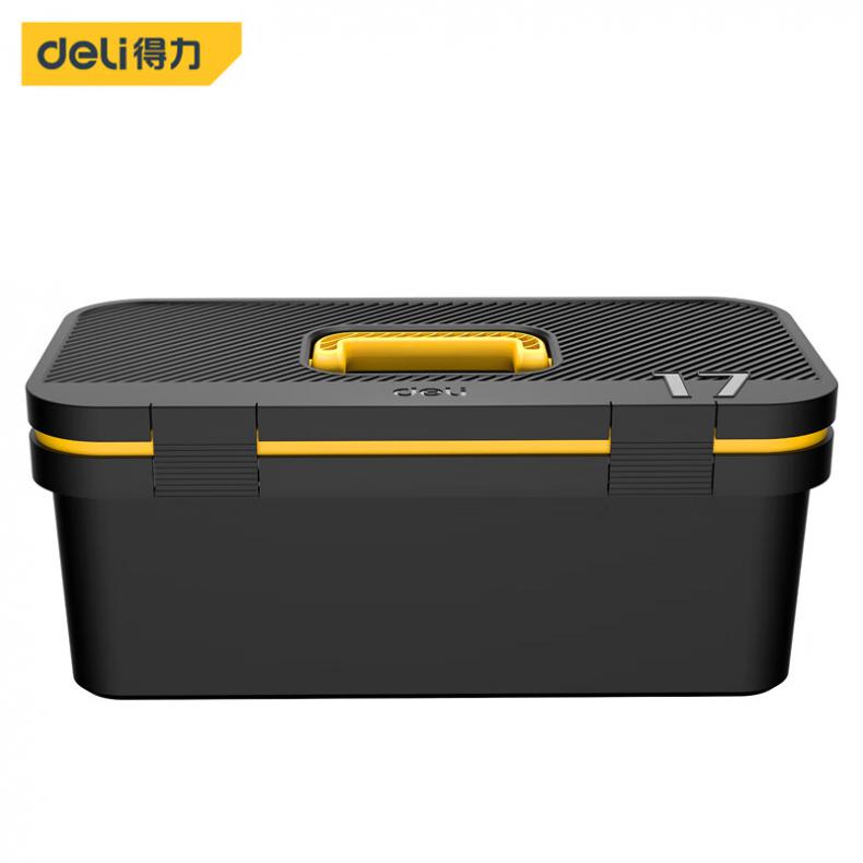 得力（deli） DL432819 家用塑料工具箱 19寸（单位：个） 黄黑