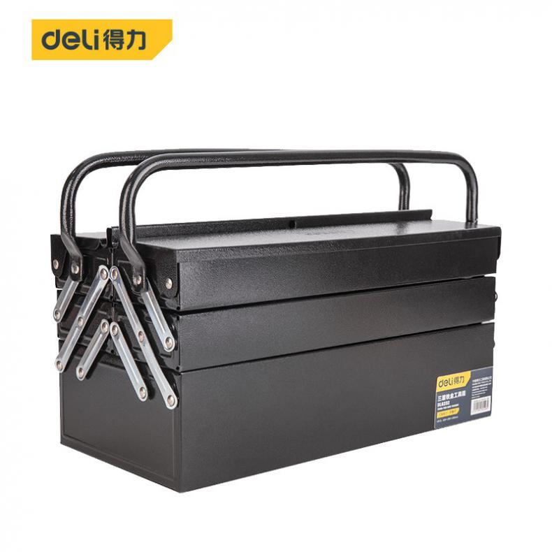 得力（deli） DL6232 三层铁盒工具箱 420*180*160mm（单位：个） 黑色