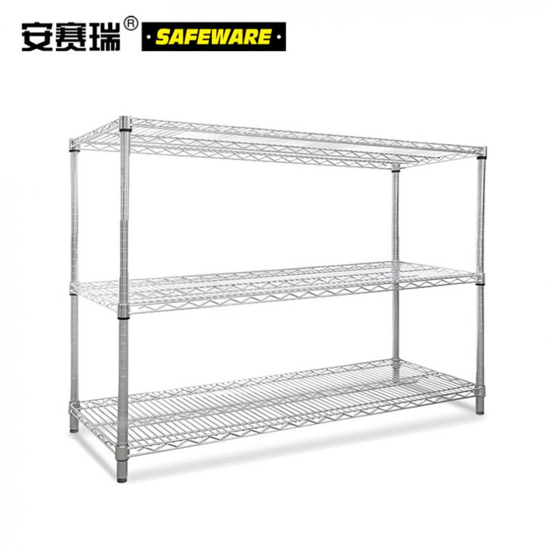 安赛瑞 26240 3层线网货架 60.9*35.5*100cm（单位：个） 不锈钢色