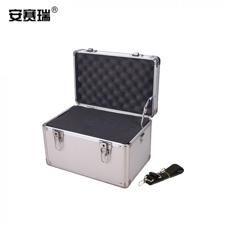 安赛瑞 28484 铝合金工具箱 填充棉 34*22*22cm（单位：个） 带肩带 银色
