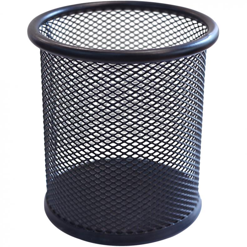 三木（SUNWOOD） 1201 圆形笔筒 金属丝网 90*100mm （单位：个）  黑色