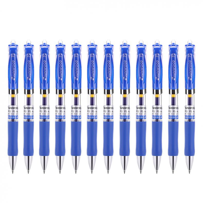 三木（SUNWOOD） P5 按动式子弹头中性笔 0.5mm 12支/盒 （单位：盒）  蓝色