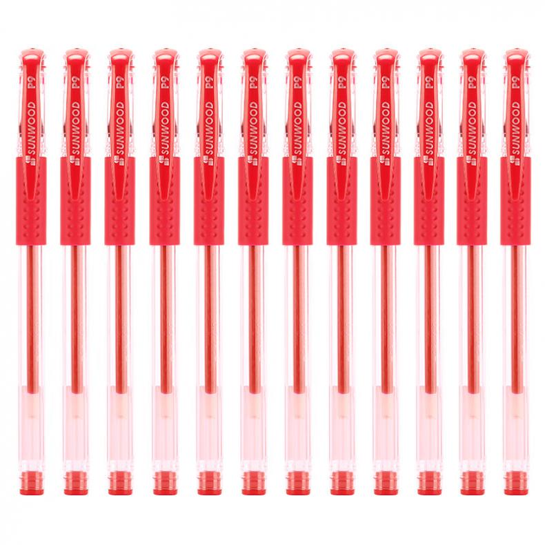 三木（SUNWOOD） P9 子弹头中性笔 0.5mm 12支/盒 （单位：盒）  红色