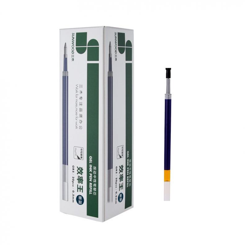 三木（SUNWOOD） GR5 按动中性笔替芯 子弹头 0.5mm 20支/盒（单位：盒） 墨蓝色