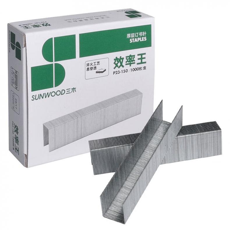三木（SUNWOOD） P23-150 厚层订书针 23/17 1000枚/盒 10盒/条 （单位：条）  