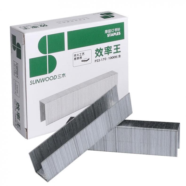 三木（SUNWOOD） P23-170 厚层订书针 23/20 1000枚/盒 10盒/条 （单位：条）  