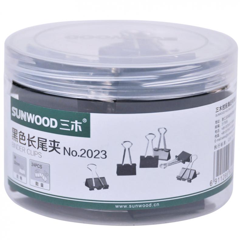 三木（SUNWOOD） 2023 3#长尾夹 32mm 24只/筒 （单位：筒）  黑色