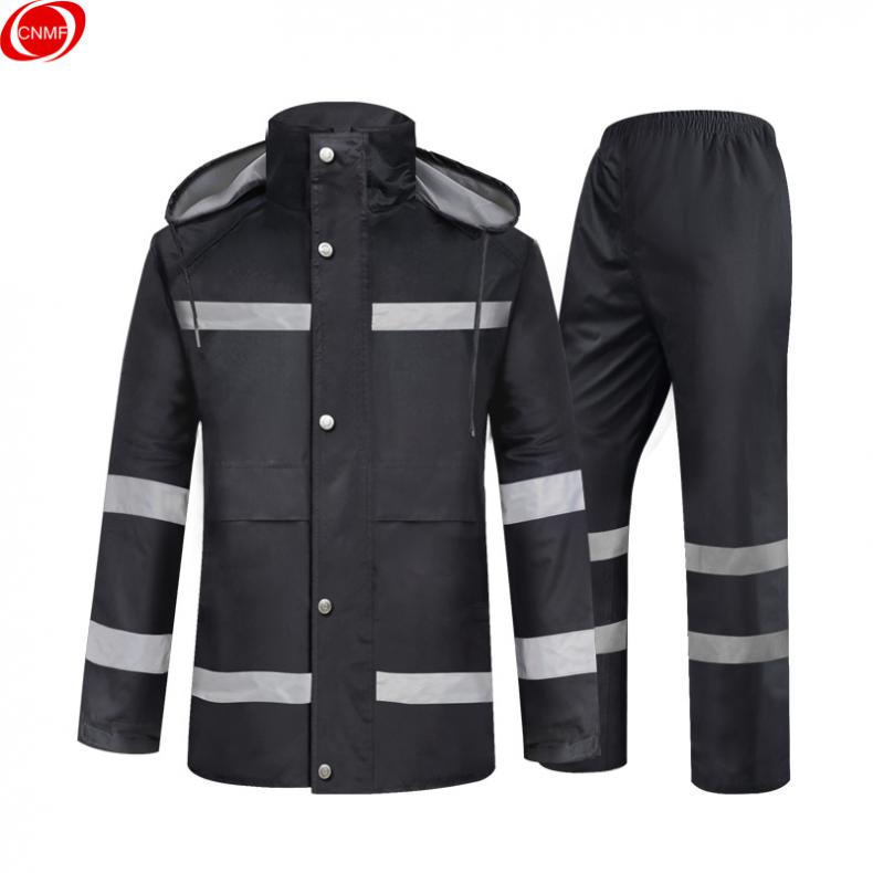 谋福（CNMF） 9982 专业防水安全反光分体式雨衣套装 HS300D 2XL 175cm（单位：套） 藏青色