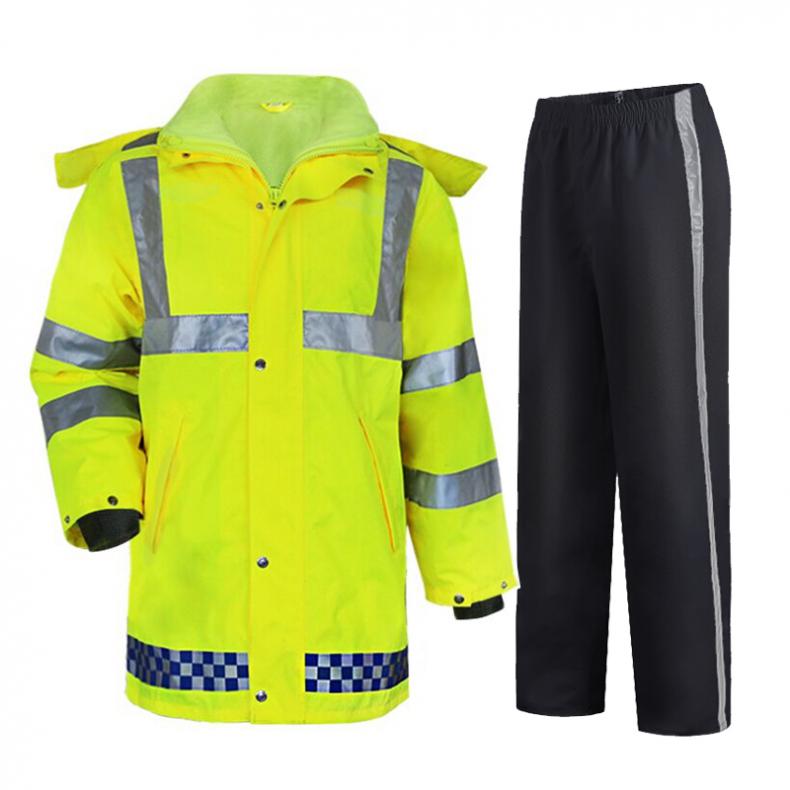 谋福（CNMF） 80122 反光耐寒加绒雨衣分体式套装 有内胆可脱卸 XL 170cm（单位：套）