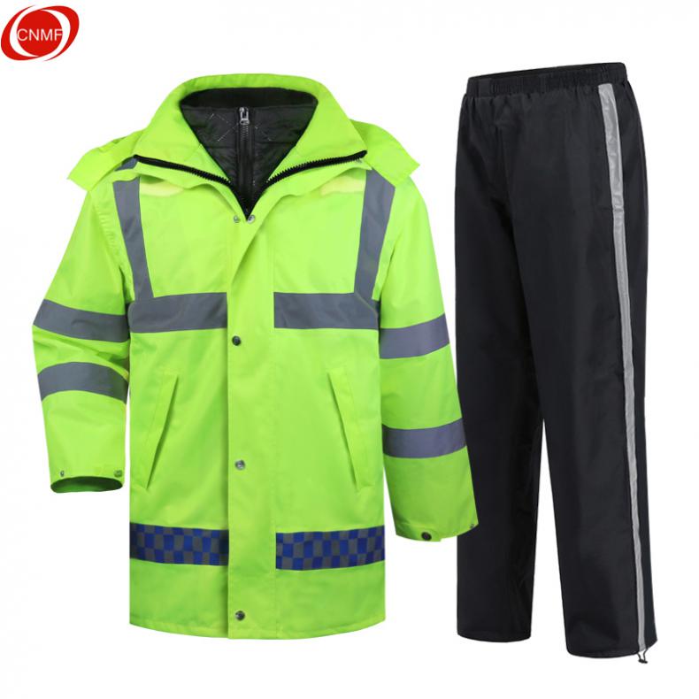 谋福（CNMF） 80142 安全保暖路政雨衣套装 YGLMF05 XL 175cm（单位：套） 荧光绿