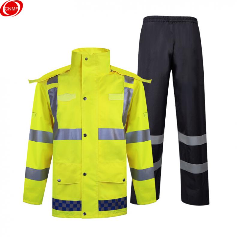 谋福（CNMF） 8016 新式交通警示分体雨衣套装 YGH04款 M 165cm（单位：套） 荧光黄