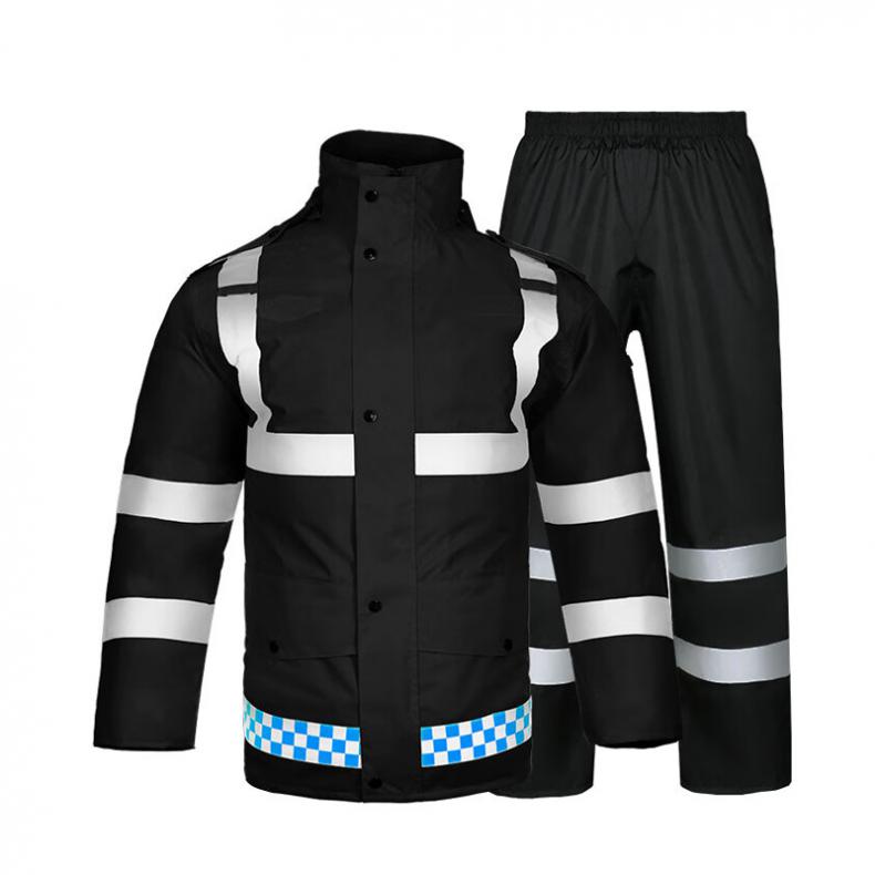 禹顺 H16 分体式反光雨衣套装 L码（单位：套） 黑色