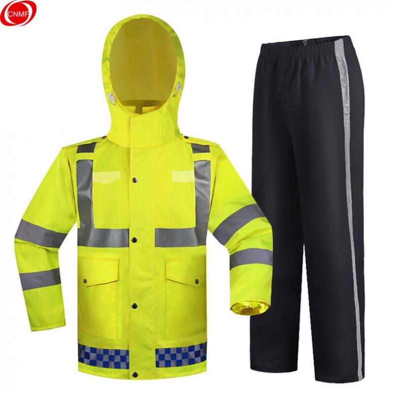 谋福（CNMF） 80112 分体式执勤雨衣套装 春秋单款 4XL 185cm（单位：套） 荧光黄