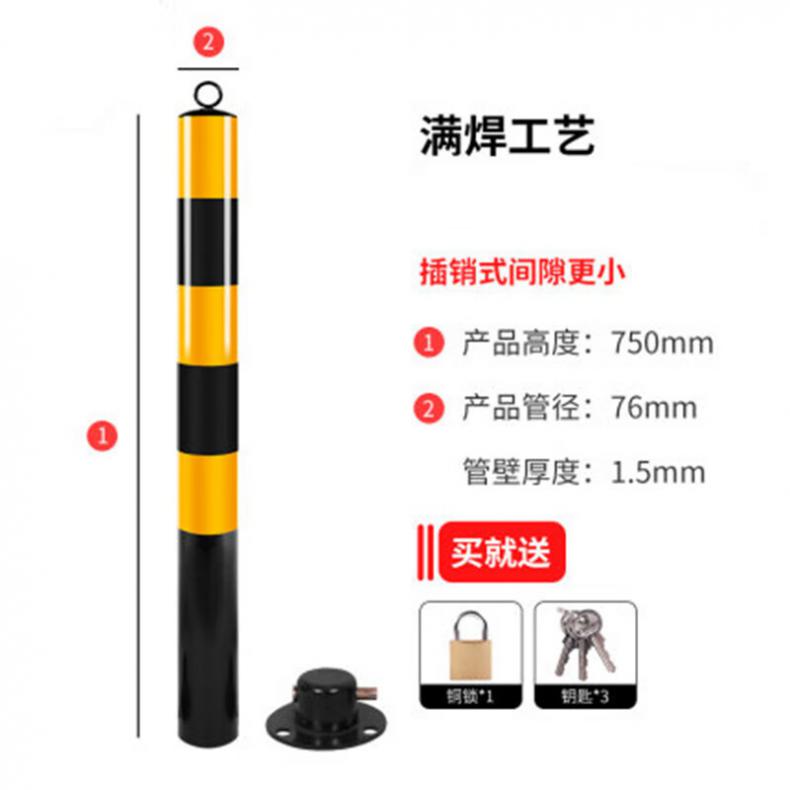 工品库（GONGPINKU） 活动插销带顶环 镀锌活动立柱 76*750*1.5mm（单位：个）