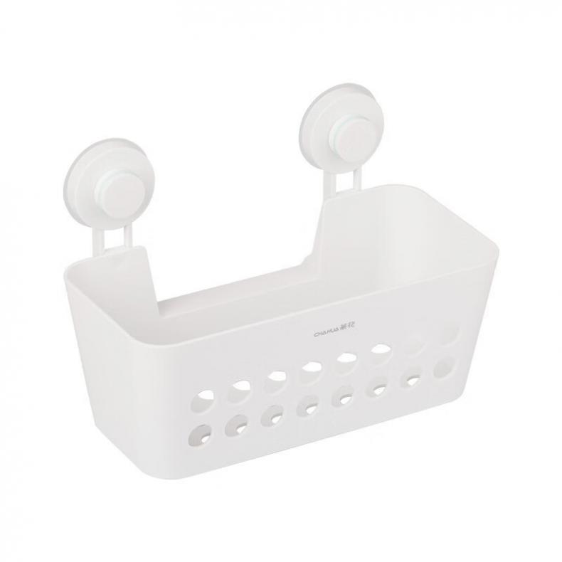 茶花（CHAHUA） 255008 卡乐免打孔吸壁收纳篮 27.9*19.4*15cm （单位：个）  白色