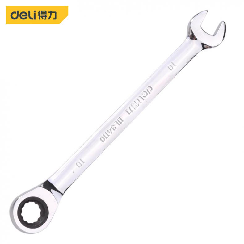 得力（deli） DL34110 镜面两用棘轮快扳手 10mm（单位：把）