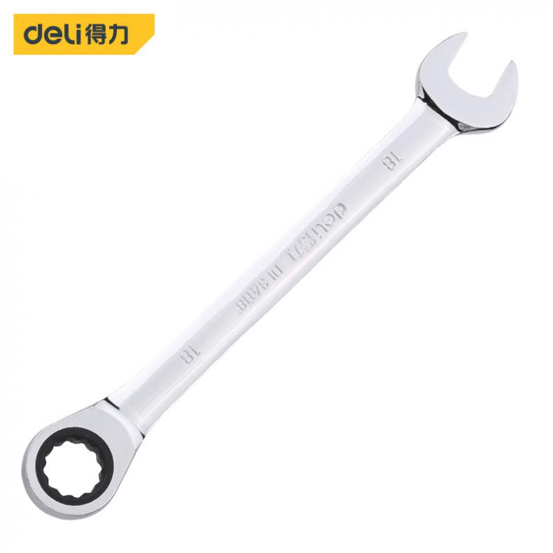 得力（deli） DL34118 镜面两用棘轮快扳手 18mm（单位：把）