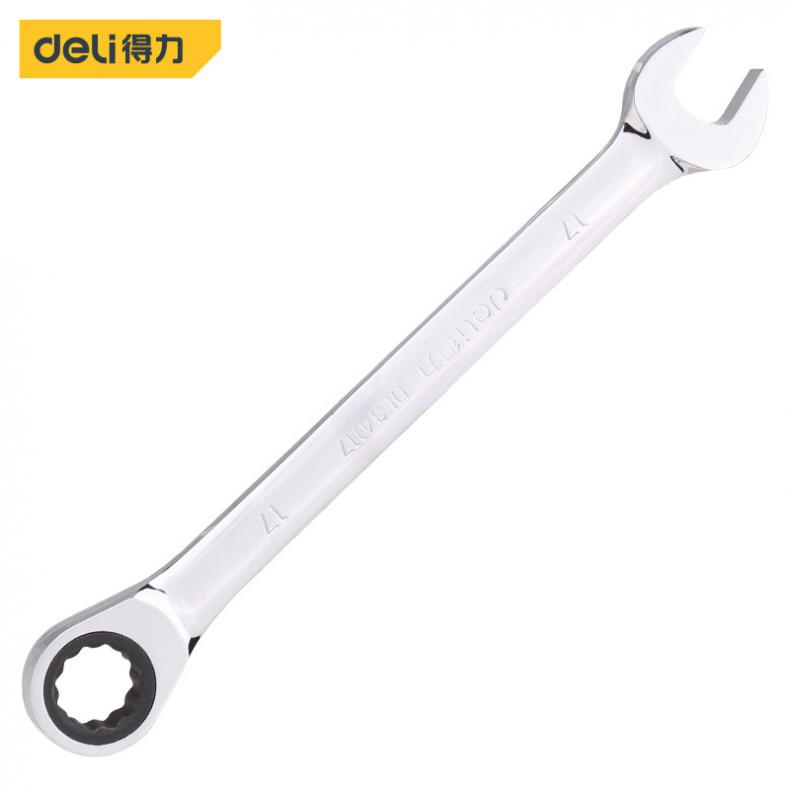 得力（deli） DL34117 镜面两用棘轮快扳手 17mm（单位：把）