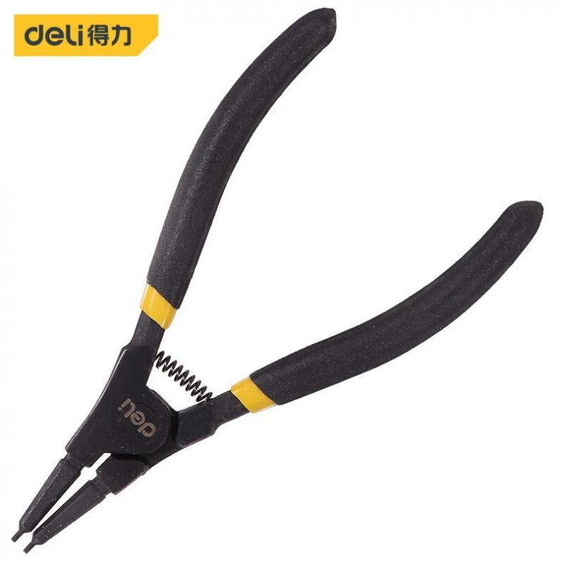 得力（deli） DL20522 德式外直卡簧钳铬钒钢 5寸（单位：把）