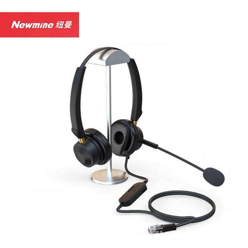 纽曼（Newmine） NM-HW801DX 头戴式话务耳机 双耳（单位：副） RJ9水晶头+音量可调 黑色
