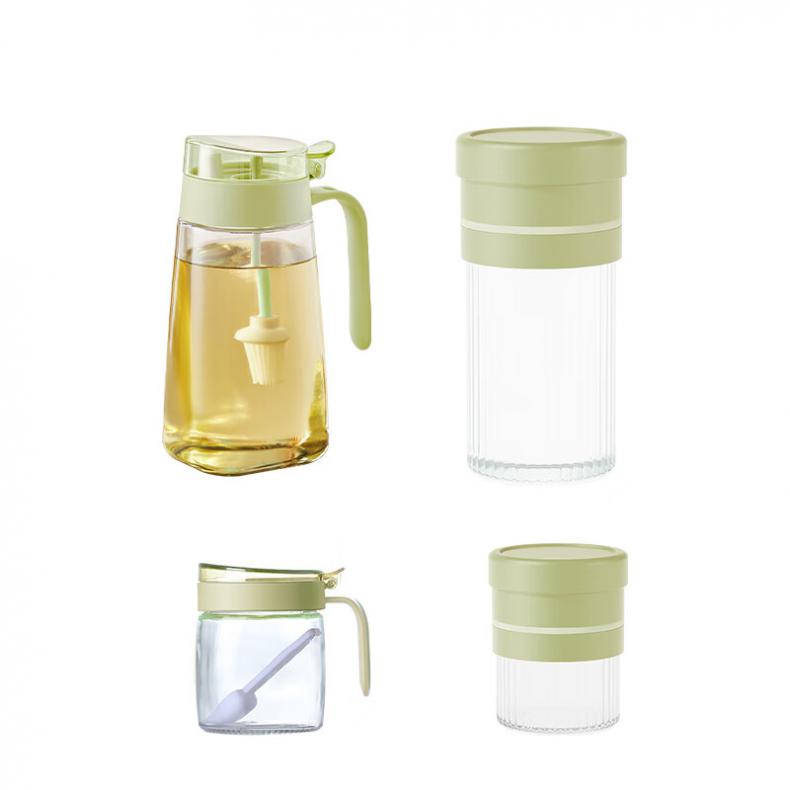 艾逸瑶选 CJ-21126 晶萃系列厨房调味储物罐4件套 油壶600ml/调味罐300ml/储物罐500ml/储物罐1000ml（可扩容至1200ml） （单位：套）  