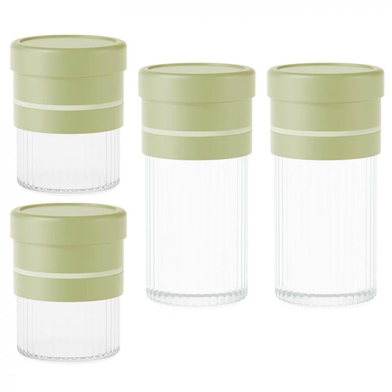 艾逸瑶选 CJ-21127 晶萃系列百变储物罐4件套 储物罐500ml*2/储物罐1000ml*2（可扩容至1200ml） （单位：套）  