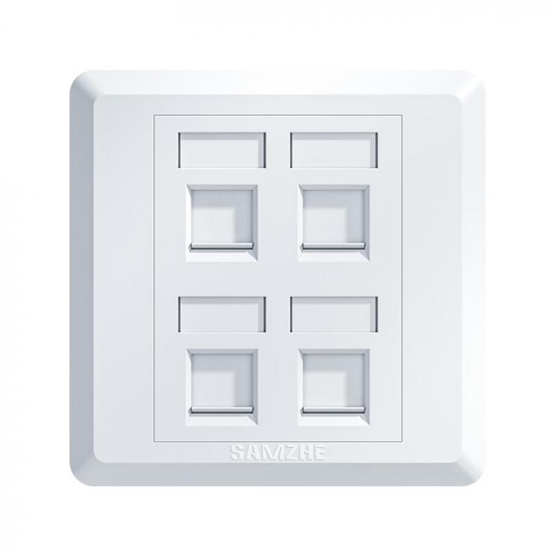 山泽（SAMZHE） WAN-14 电脑插座网口网络面板 四口 （单位：个） 适用电话信息模块 