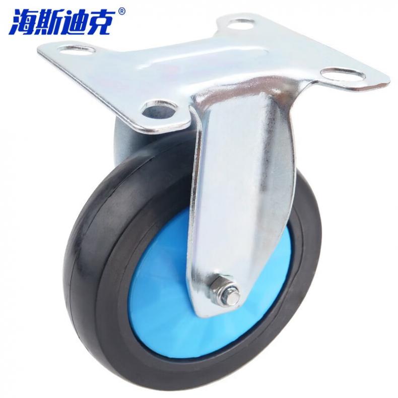 海斯迪克 gnjz-3081 中轻音平板车橡胶脚轮 定向轮 5寸（单位：个）