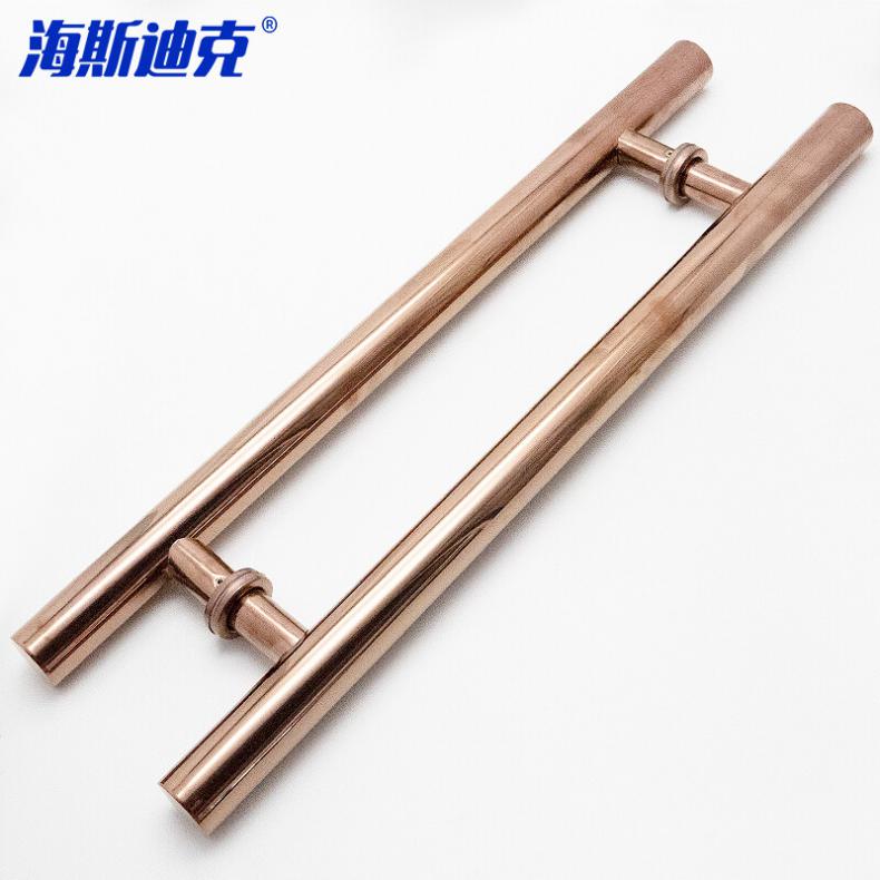 海斯迪克 gnxy-181 加厚不锈钢玻璃门拉手 38*600*400mm（单位：个） 配扳手 玫瑰金