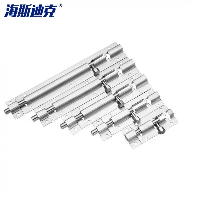 海斯迪克 gnjz-5185 不锈钢插销门栓 六角头把手款 8寸 5个/组（单位：组）