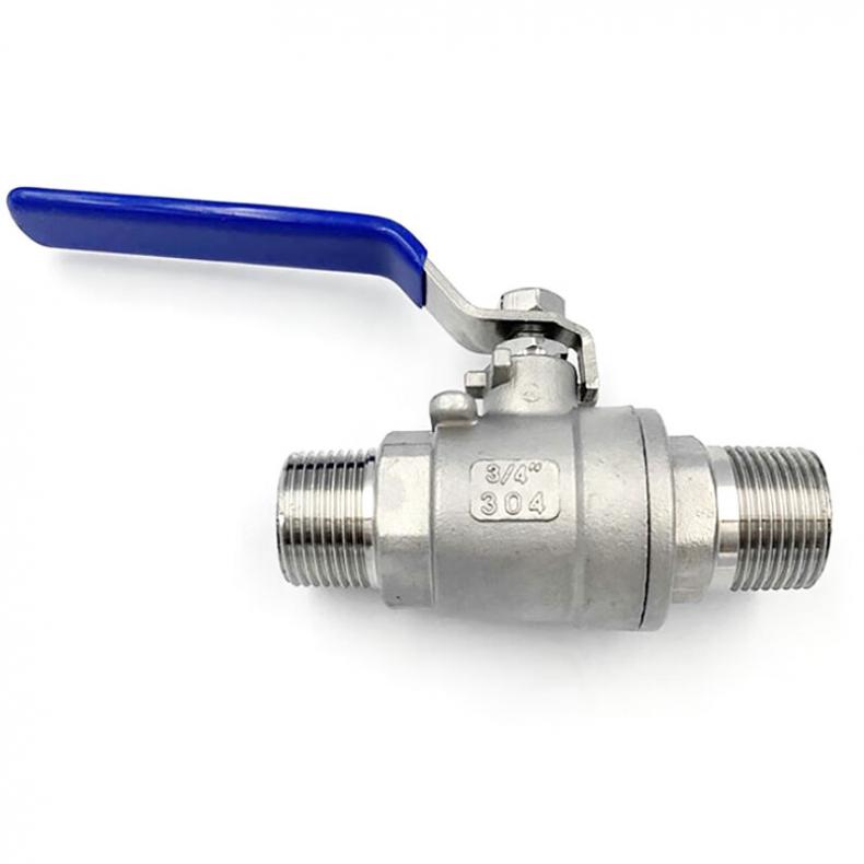 海斯迪克 HZL-86304 304不锈钢二片式双外丝球阀 中型 DN25（单位：个）