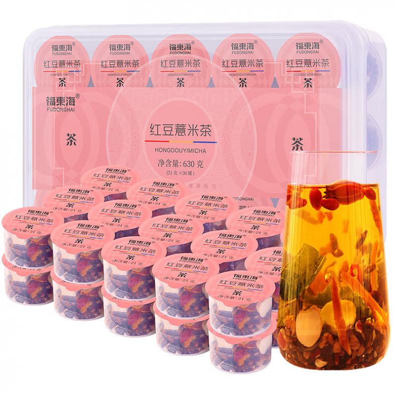 福东海 小鲜罐 红豆薏米茶 21克/罐 30罐/盒 （单位：盒）  