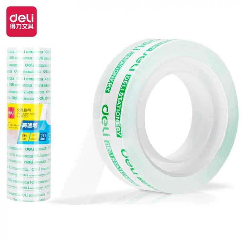 得力（deli） 30013 透明胶带 12.00 个/筒 12mm*18y（单位：筒） 超透明
