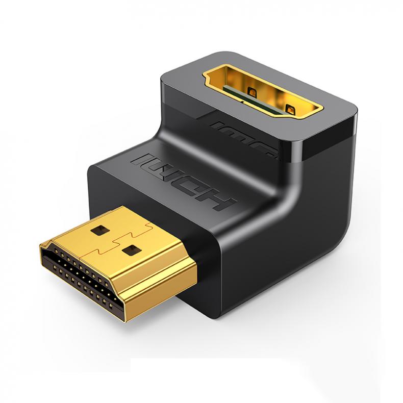 绿联（UGREEN） 20109 HDMI公对母L型转弯头 直角90度 （单位：根） 黑色