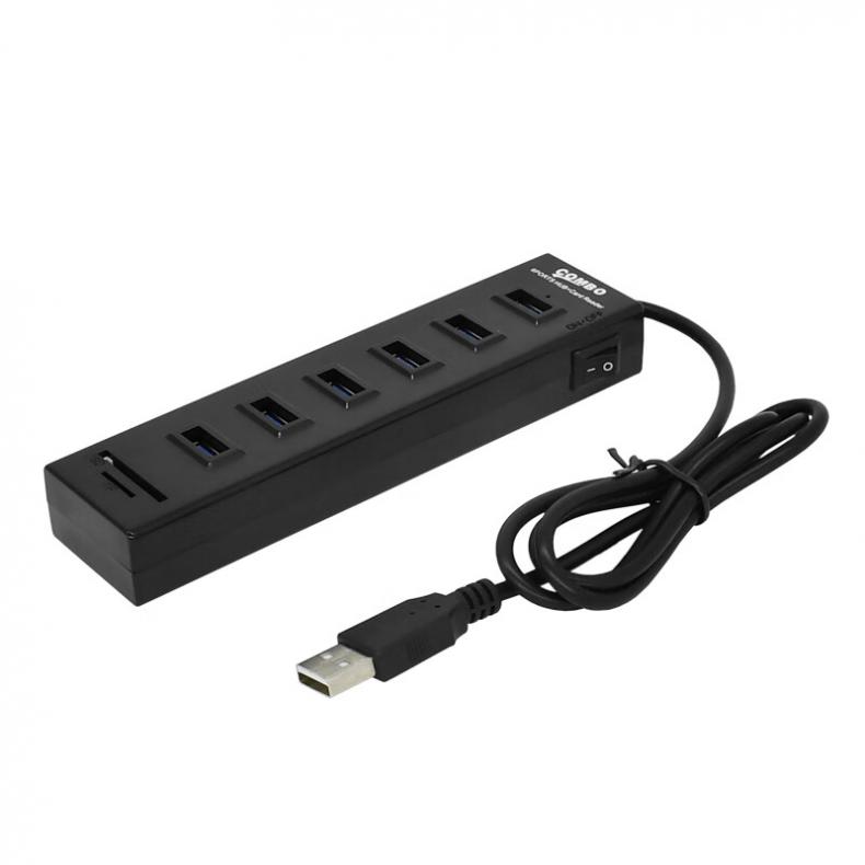 酷比客(L-CUBIC) LCHC14BK 集线器 6口 带读卡器 （单位：个） 黑色