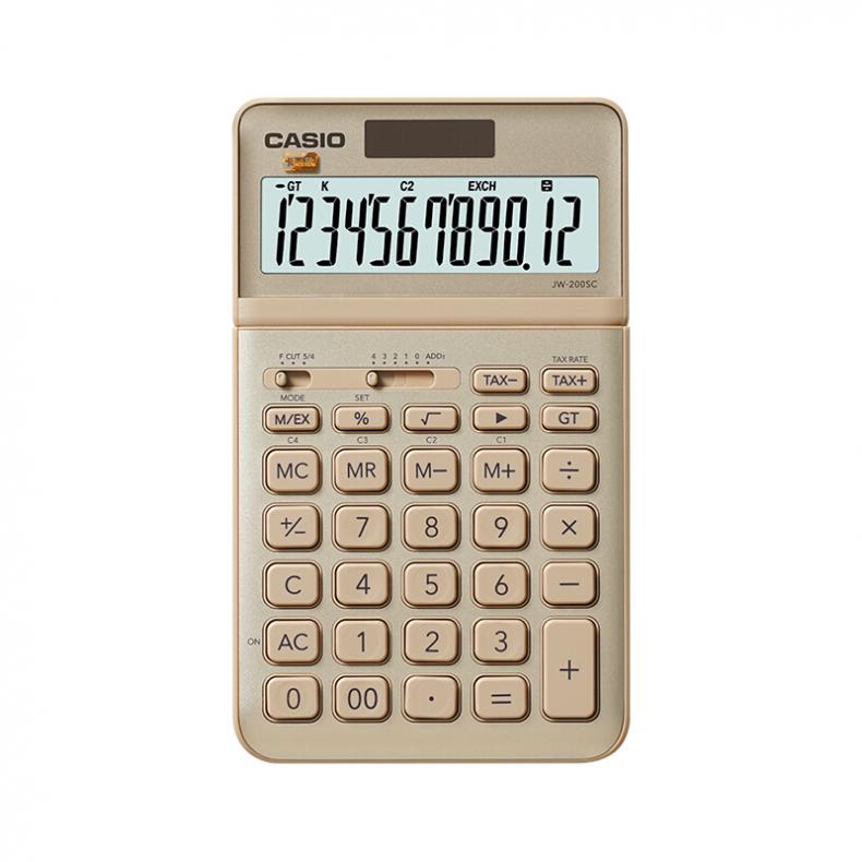 卡西欧（CASIO） JW-200SC-GD 计算器 stylish时尚（单位：台） 金色