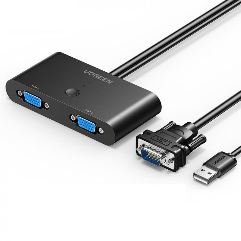 绿联（UGREEN） 30711 KVM视频切屏器 二进一出 （单位：根） 黑色