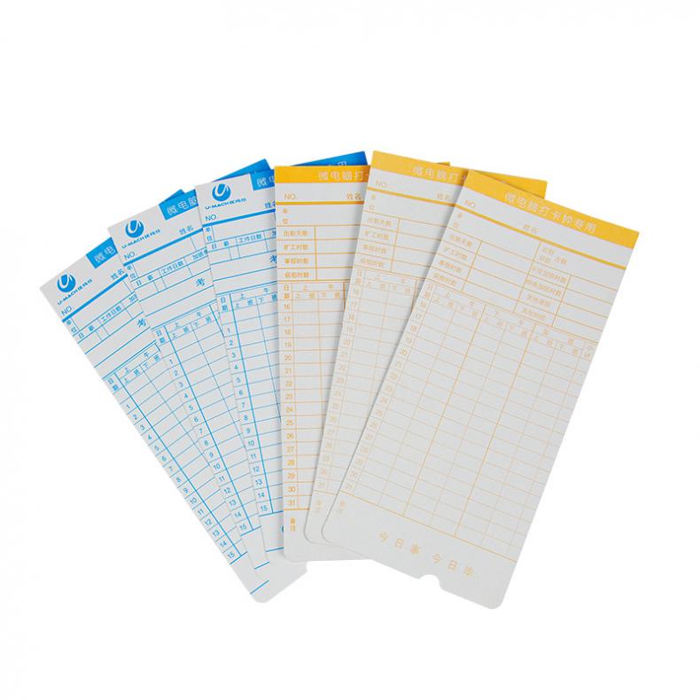 优玛仕(U-MACH) 6栏位 考勤卡纸 100.00 个/包 100张/包（单位：包） 蓝橙