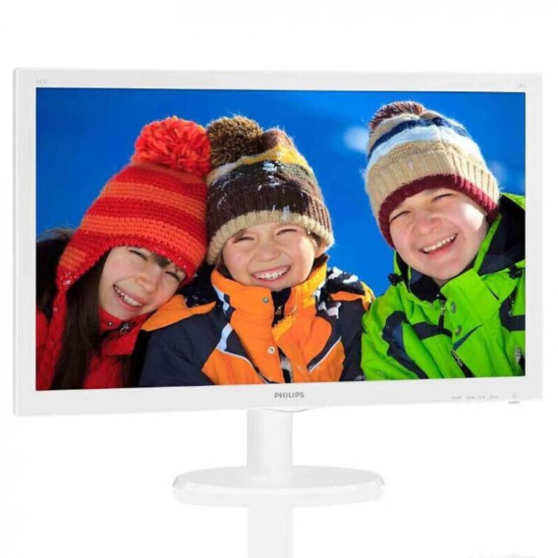 飞利浦（PHILIPS） 223V5LSW 21.5英寸  LED宽屏 1080P全高清 VGA+DVI接口 爱眼低蓝光 可壁挂 电脑显示器（单位：台） 白色