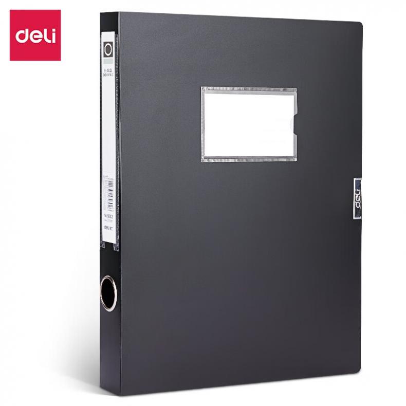 得力（deli） 5602 粘扣档案盒 A4 35mm （单位：个）  黑色