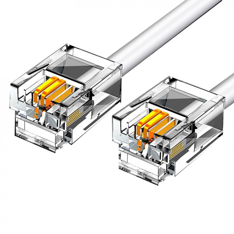山泽（SAMZHE） DH-2010L 2芯多股6P2C纯铜电话线 10米/根（单位：根） 白色