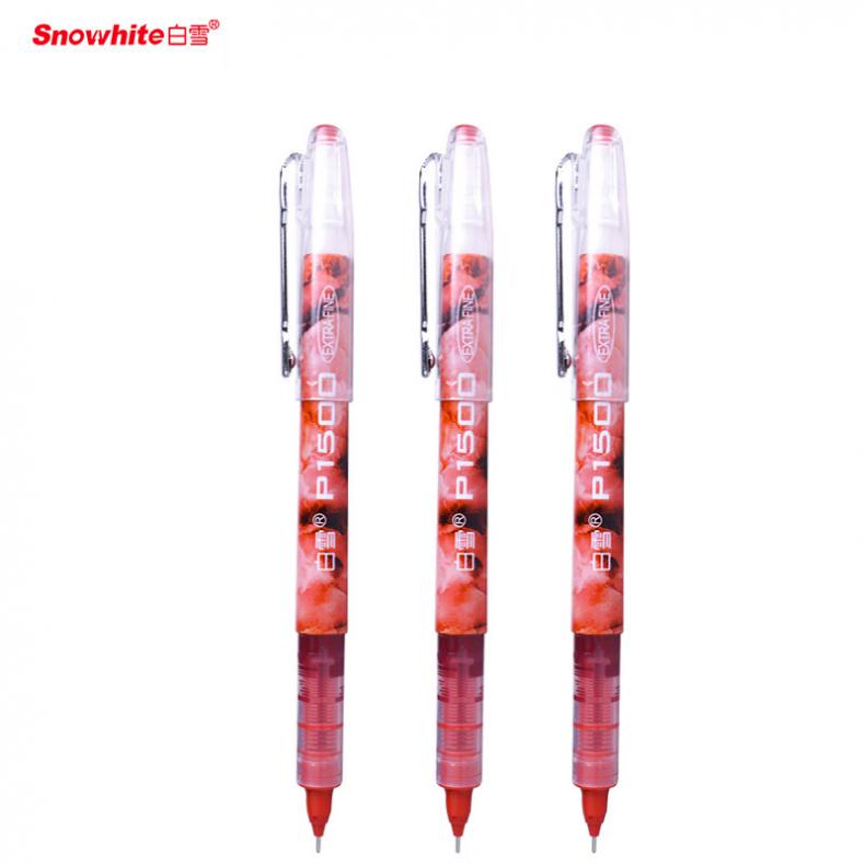 白雪（SnowhiTe） P1500 直液式走珠笔 0.5mm 12支/盒 （单位：盒）  红色