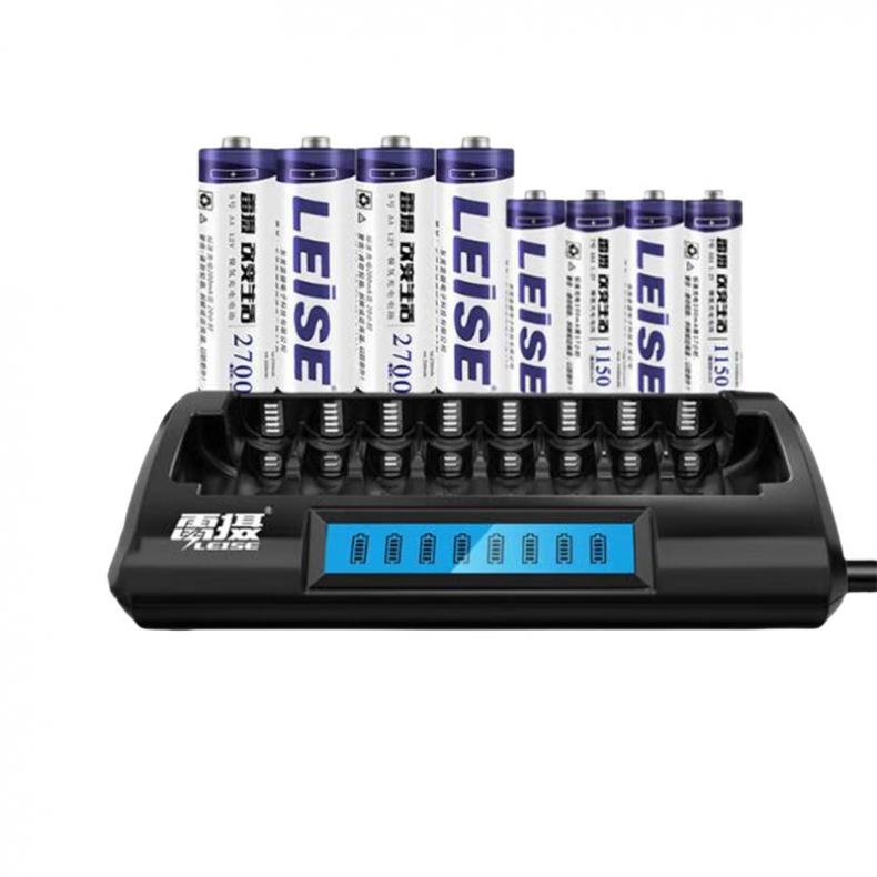 雷摄（LEISE） LS-C818A 智能液晶显示快速充电套装 4节5号+4节7号+充电器 （单位：套）  黑色