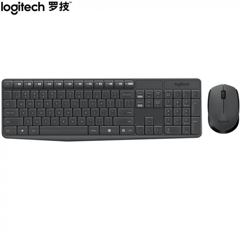 罗技（Logitech） MK235 无线键鼠套装 全尺寸 带无线2.4G接收器 （单位：套）  黑色